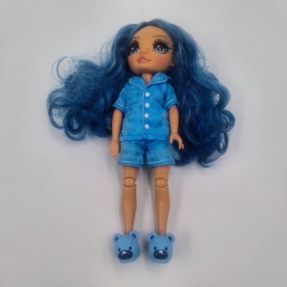 Rainbow High Jr High PJ Party Skyler Blue 9'' Posable Doll with PJs & Slippers